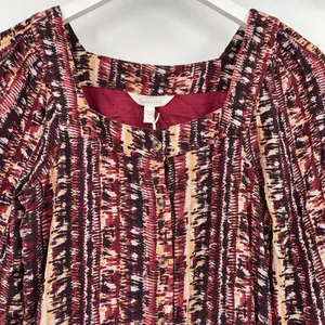 Garnet Hill Jardin Crepe Dress Firesmoke Stripe A-line 3/4 Sleeves‎ Size Small thumbnail 4