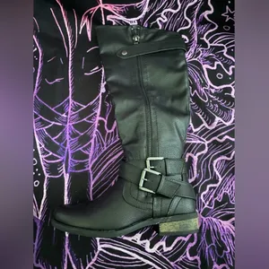 EUC Rampage Black Hansel Zipper and Buckle Knee-High Riding Boot Size 5 thumbnail 3