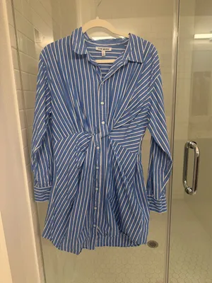 Steve Madden Blue and White Striped Dress thumbnail 3