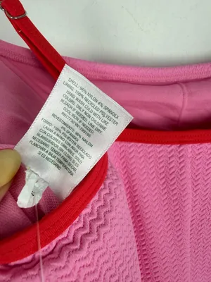 NWT Wild Fable Pucker Textured One Piece Swimsuit Pink Size Medium M 8-10 NEW thumbnail 8