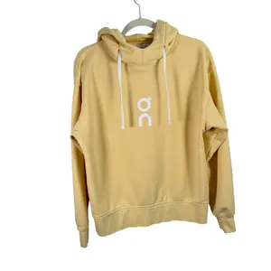 On Running Club Hoodie Cotton Sweatshirt Butter Yellow Pullover Gym Womens Small thumbnail 2
