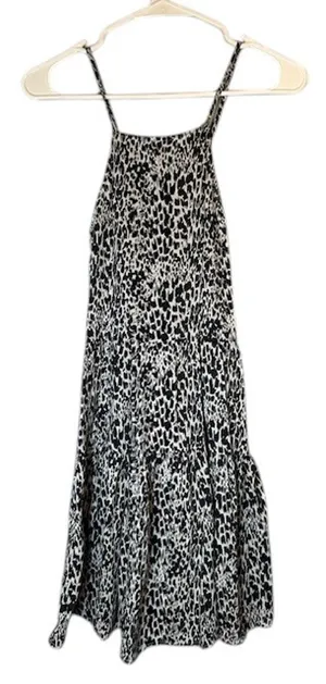 Abercrombie & Fitch Women’s Black White Animal Print Sleeveless Mini Dress XS thumbnail 1
