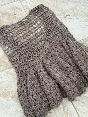 Brown Crochet Top Size M thumbnail 4