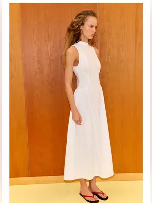 Zara white  maxi dress with open back‎ thumbnail 4