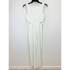 NEW Lulus Moments to Remember White Sleeveless Wide Leg Cutout Jumpsuit Small thumbnail 5