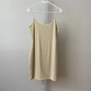 MESHKI XL Beige Mini Dress Spaghetti Strap Bodycon DR00898‎ Minimalist Sexy thumbnail 7