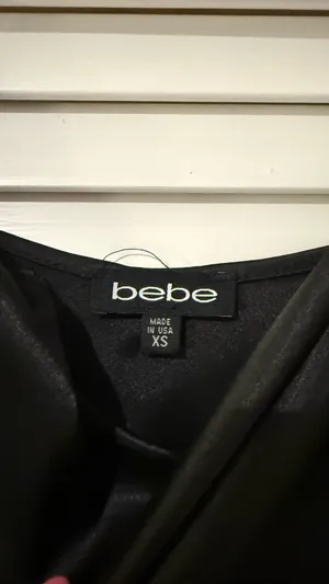 Bebe Black Midi Cowl Satin Neck Dress thumbnail 2