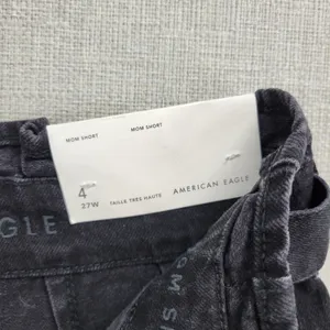 American Eagle Womens Mom Short Size 4 Black Denim‎ Paperbag Super High Rise NEW thumbnail 7