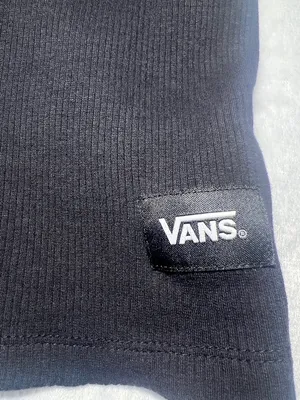 Vans Black Ribbed Crewneck Tee with Logo Patch thumbnail 3