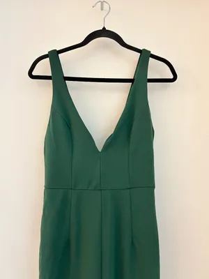 Lulus Instant Icon Dark Green V-Neck Sleeveless Jumpsuit Party Cocktail Size S thumbnail 6