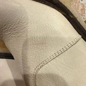 Free People James Chealsea Cream leather and Black Heeled Boots size 7 thumbnail 11