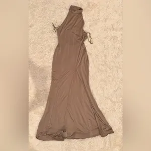 NWOT House of CB JULIETTE MUSHROOM HALTER GOWN sz S thumbnail 4