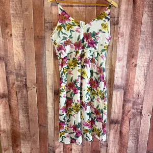 Love Tree White And Purple Floral Dress‎ Size Large thumbnail 2