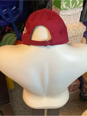 Never Embroidered Distressed Baseball Cap - Red thumbnail 3