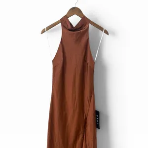 Lulus Exceptional Status Rust Halter Backless Slip Midi Dress size XS NWT thumbnail 7