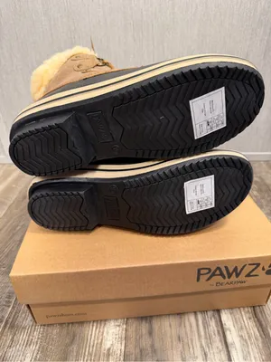 PAWZ Brown and Black Faux-Fur Lined Lace-Up Winter Rain Boot Size 10 thumbnail 9