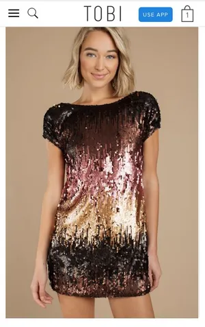 Sequin Low Back Shift Dress thumbnail 1