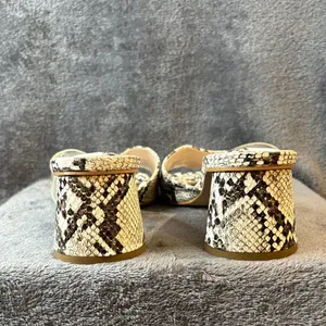 Zara Women's Snakeskin Mules - Black and Cream Sz 41/10.5 thumbnail 5