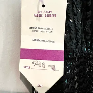 Lee Jordan Vintage Sequin Formal Dress Women's 14 Black‎ Evening 70s Whimsigoth thumbnail 5
