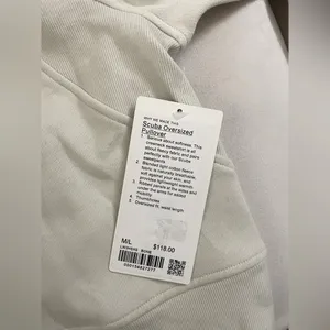 Lululemon NWT Scuba Oversized Pullover Wordmark Crewneck Bone Color Size M L thumbnail 10