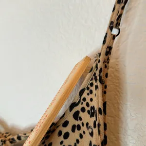 Leopard Print Spaghetti Strap Mini Dress Tan Size M thumbnail 6