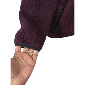 PINK Victoria's Secret Sherpa Fleece Pullover Jacket Purple -Sz. Medium thumbnail 2