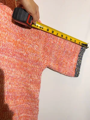 NWT Free People Orange Pink Marled Knit Oversized Button Collar Sweater M thumbnail 8