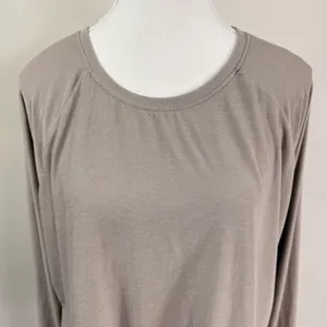 Beyond Yoga Spacedye Womens Taupe Crewneck Long Sleeve Top Relaxed Fit XL thumbnail 4