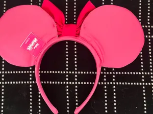 Minnie Mouse Disney Ears Headband Sequin Pink Polka Dot thumbnail 3