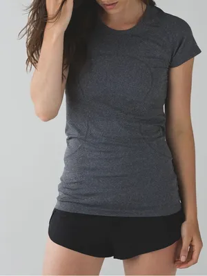 Lululemon Swiftly Tech Gray Crewneck Short Sleeve Athletic Shirt Women’s Size 12 thumbnail 1