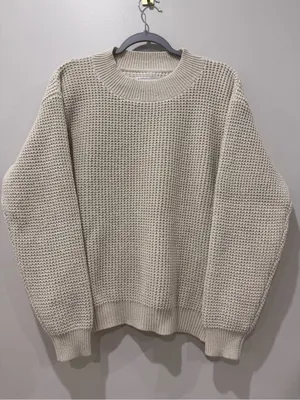 Long Wharf Supply Co Women's Sz L Rye SeaWell® Sweater in Cream thumbnail 2