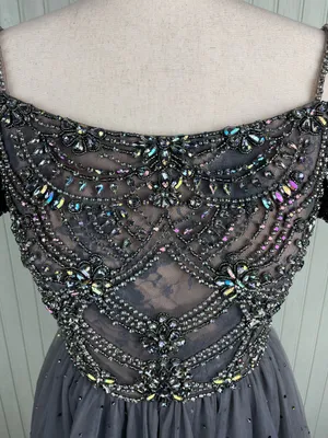 Sherri Hill 51450 Dress Off Shoulder Beaded Bodice Tulle Skirt Ball Gown Size 6 thumbnail 5
