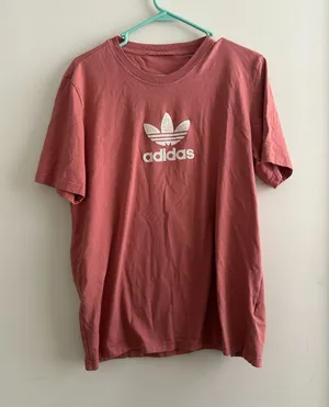 Adidas Originals Studded Pearl Trefoil Logo Graphic Tee - Dusty Rose / Pink (M) thumbnail 1