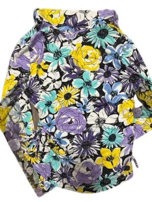 IBKUL Floral Long Sleeve 3/4 Zip Up Golf Athletic outdoor White size‎ M thumbnail 4