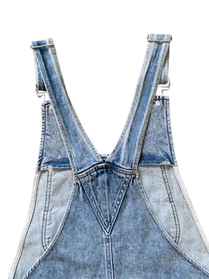 NWT Wild Fable Light Wash Denim Mini Skirtall Overall Dress thumbnail 8
