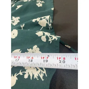 Abercrombie & Fitch Milkmaid Floral Top Green Cottagecore Puff Sleeve Smocked M thumbnail 9