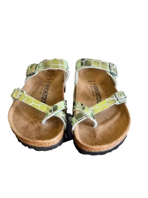 Birkenstock Mayari Gator Gleam Mineral Green Unisex Sandal Size 37 aka 6 #B1902 thumbnail 3
