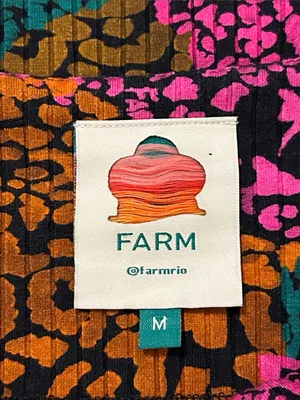Farm Rio Rainbow Mix Jersey Dress Ribbed Knit Long Sleeve Midi New Size Medium thumbnail 10