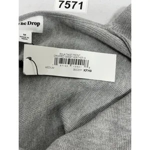 Womans NWT The Drop Long Sleeve Off The Shoulder Cropped Sweater XL Gray thumbnail 4