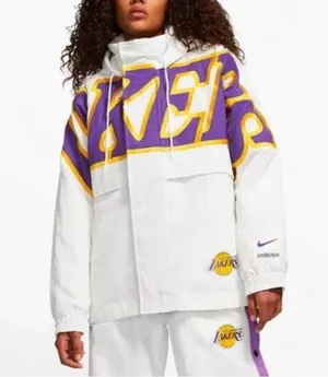 X Ambush NBA Lakers LA Jacket Coat Women’s Retro Streetwear NEW thumbnail 2