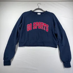 Where I'm From Boston Go Sports Cropped‎ Sweatshirt Navy Blue Medium NWT USA thumbnail 2