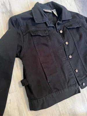 Bill blass Black women’s Bomber-Style Denim Jacket thumbnail 1