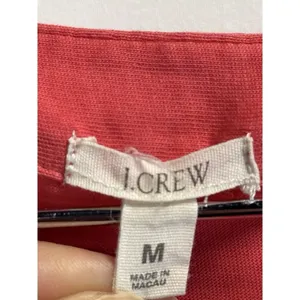 J.Crew Womens Coral Red Square Neck Pleated‎ Cotton Puff Sleeve Blouse Top M thumbnail 7
