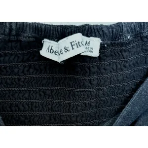 Abercrombie & Fitch Puff Sleeve Linen Mini Dress Square Neck Black M thumbnail 4