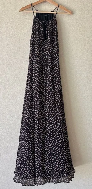 Sanctuary Black and Cream Halter Style Printed Maxi Dress thumbnail 1