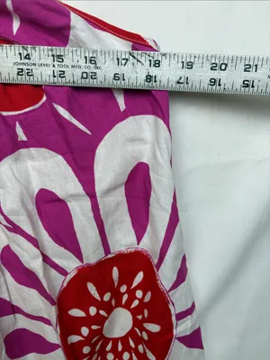 Farm Rio medium Maia jumpsuit Pink White Floral Print Women’s linen thumbnail 6