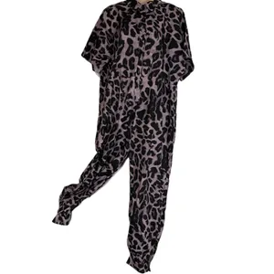 Elegant Black and Pink Leopard Jumpsuit Size XXL thumbnail 2