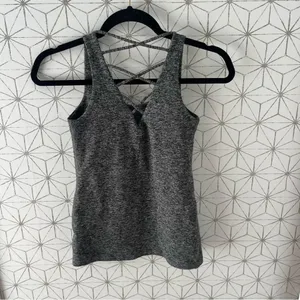 Beyond Yoga Gray Marled Spacedye Lace Back Tank thumbnail 3