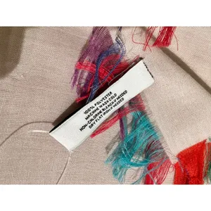 Anna & Ava Boho Multicolor Fringe Scarf Lightweight Neutral Wrap Festival Travel From India thumbnail 2