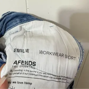 Afends Emilie Workwear Carpenter Denim Shorts High Rise Blue Size 24 thumbnail 9